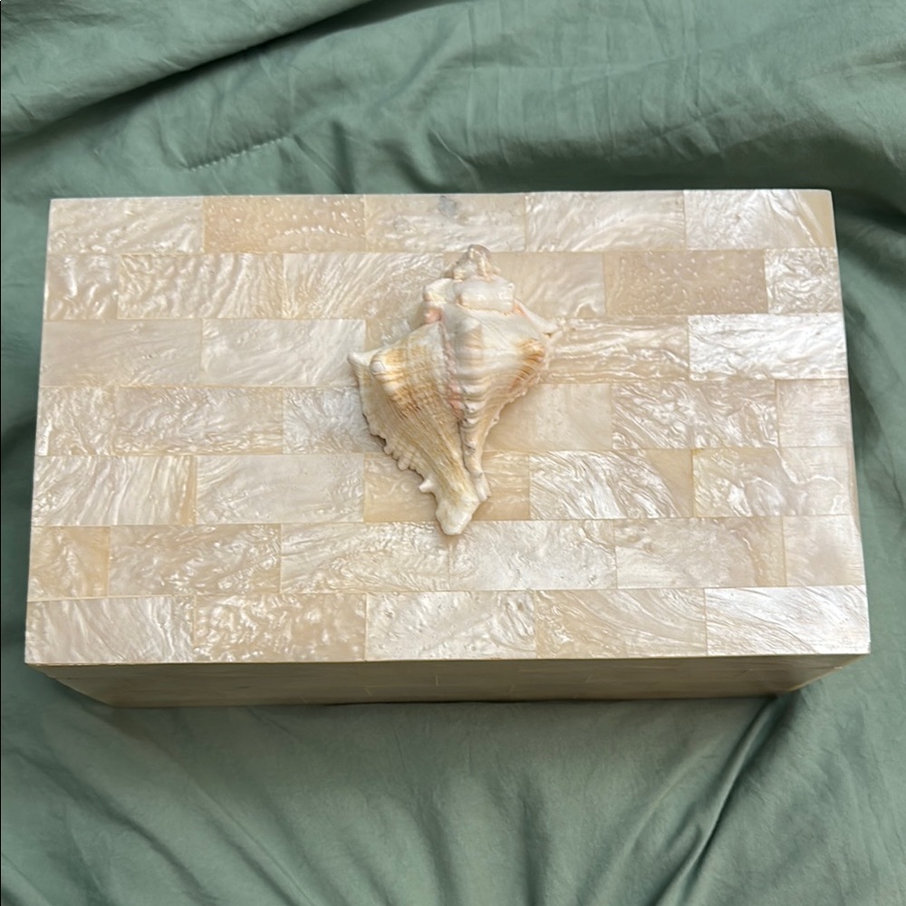 Elegant Shell-Inlaid Jewelry Box